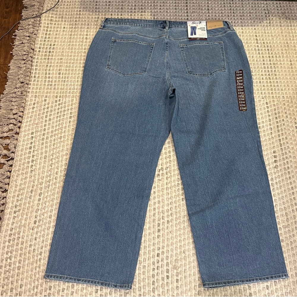 Seven7 NEW Loose Straight Leg Jean Women 22W Denim High Rise Authentic - Picture 3 of 8